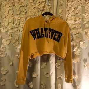 Mustard Cropped Hoodie